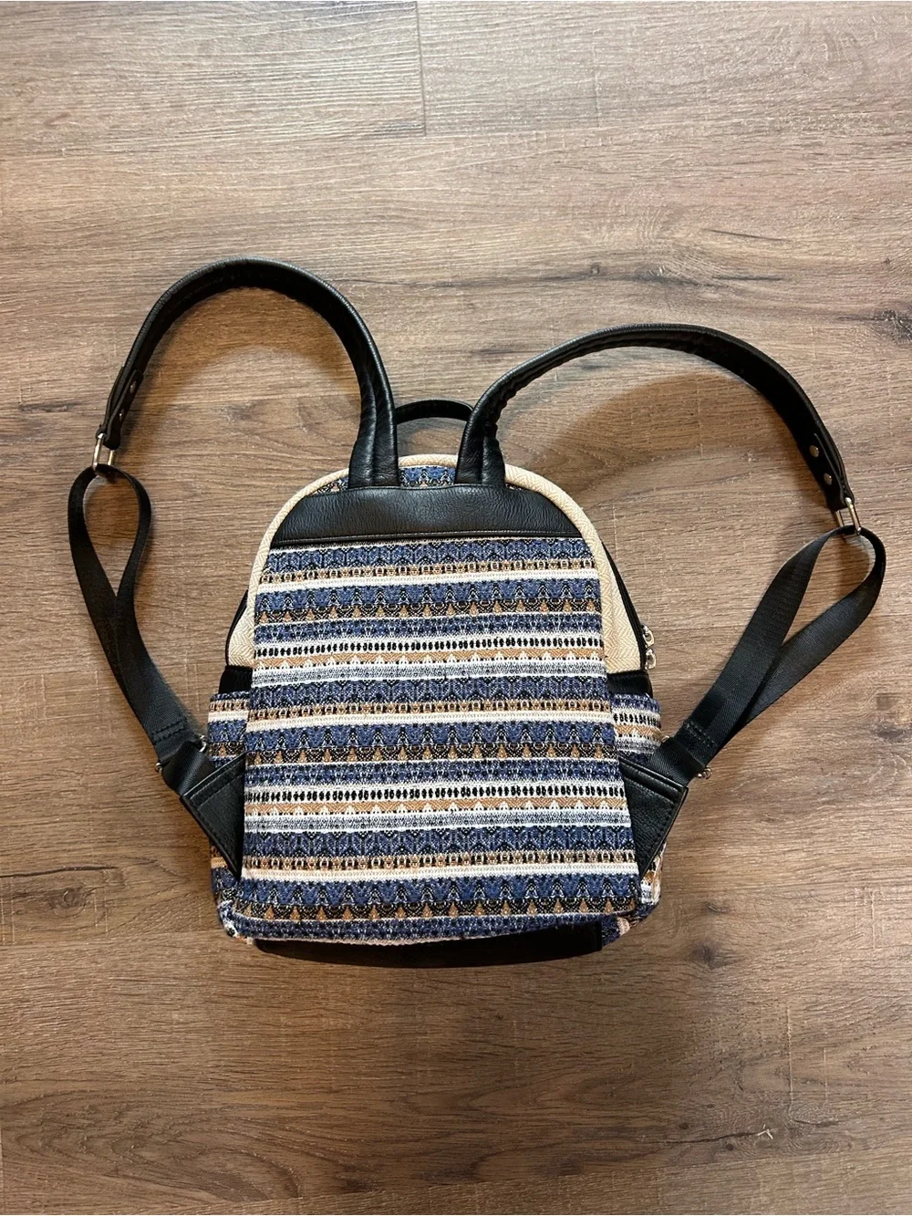 Loungefly Disney Lilo & Stitch Ohana Mini Backpack Blue Tan Tribal Print